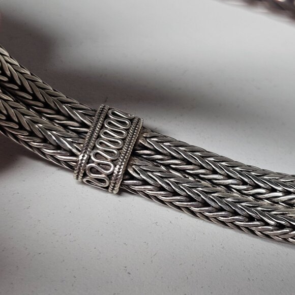 Artisan Sterling Silver 925 Woven Braided Bracelet Decorative Clasp Boho Western - Picture 11 of 11